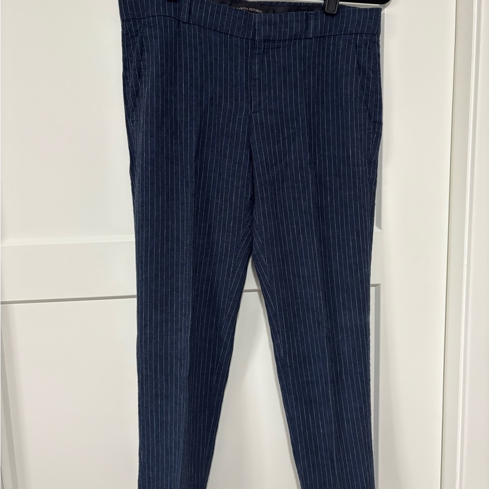 Banana Republic Women's Dark Blue Striped Pants